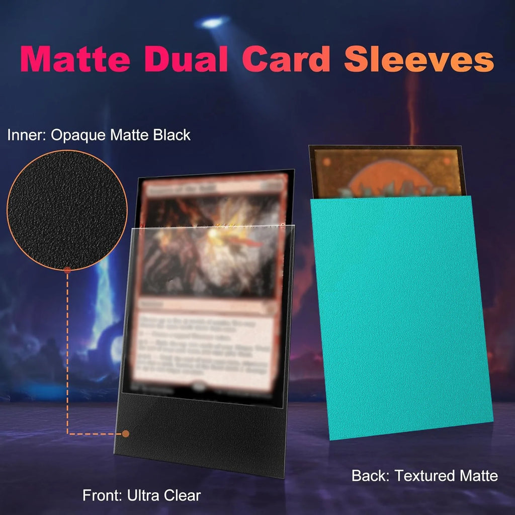 100-Pack Matte Trading Card Sleeves - Opaque Back for TCG Pokemon MTG