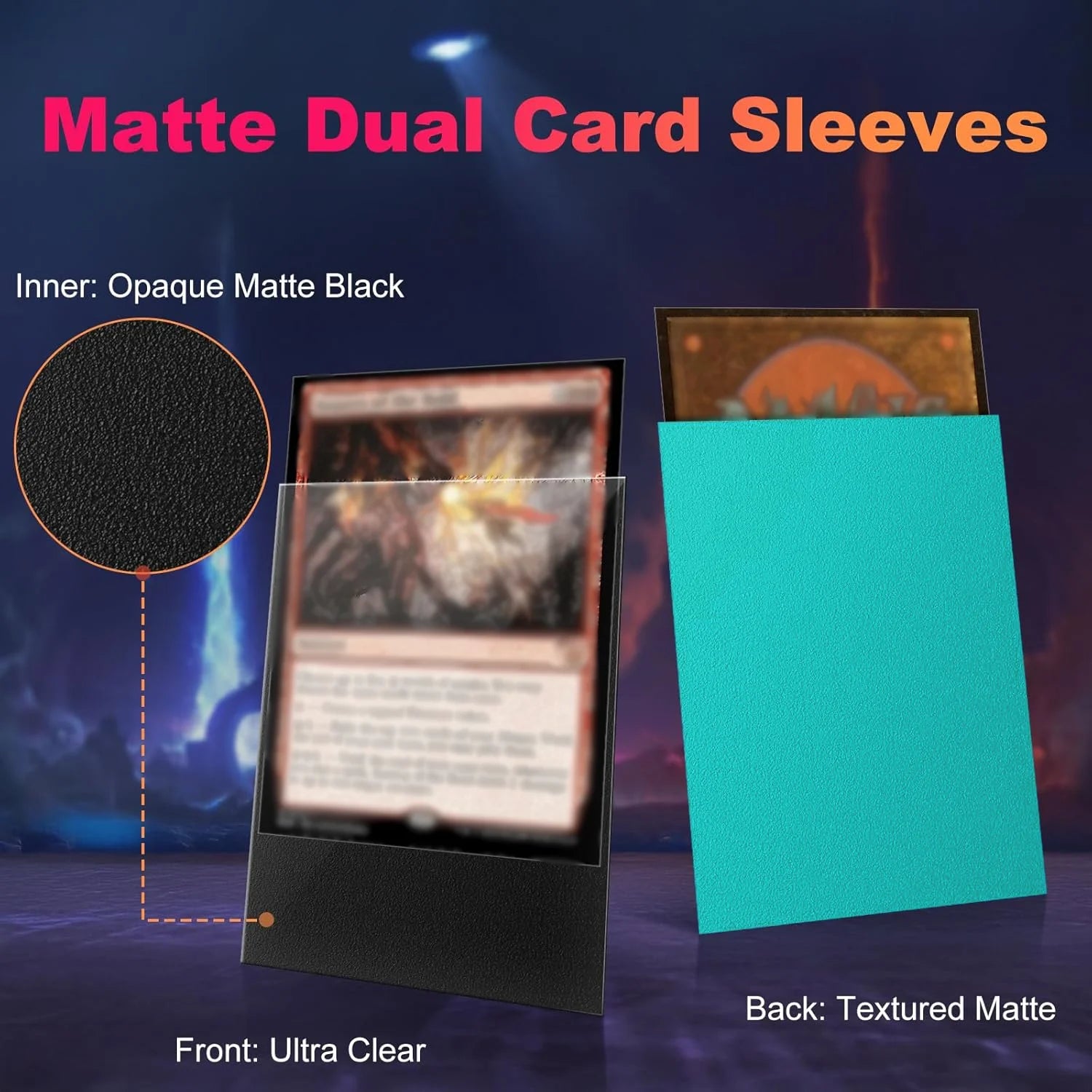 100-Pack Matte Trading Card Sleeves - Opaque Back for TCG Pokemon MTG