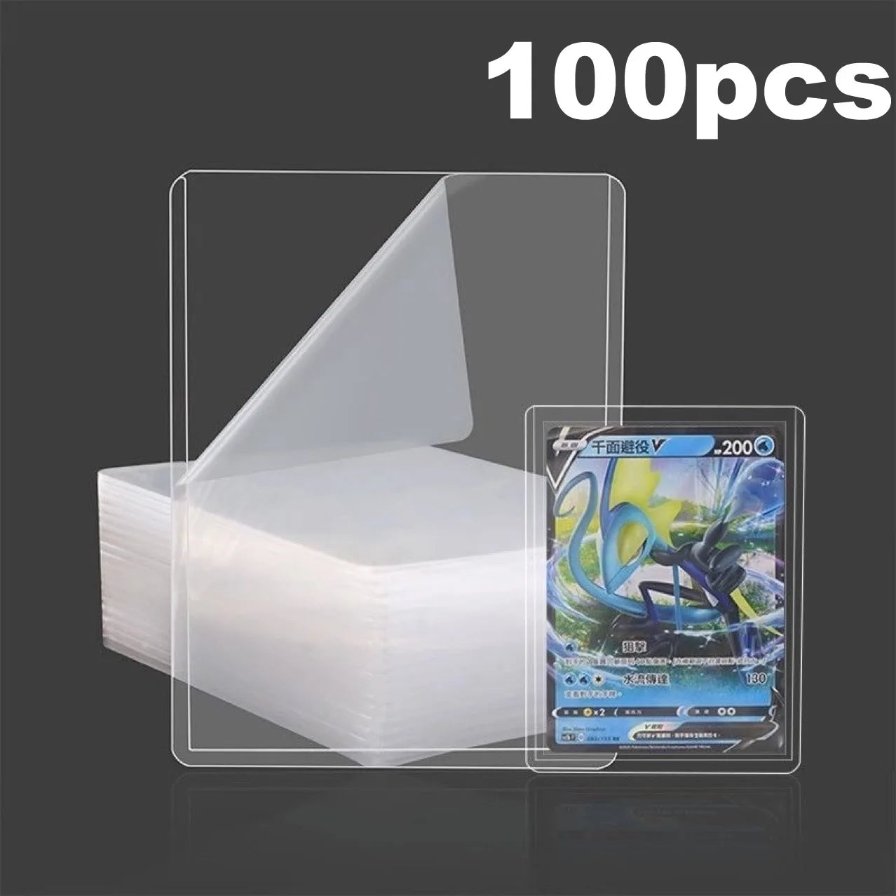 100-Pack Clear Card Sleeves 35PT-100PT - Hard Plastic Toploader Protectors for Pokemon TCG, MTG & Sports Cards
