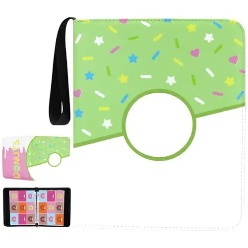 Cartoon TCG Zipper Card Binder - 4-Pocket Expandable Album for Pokemon, MTG, One Piece & ID Badges