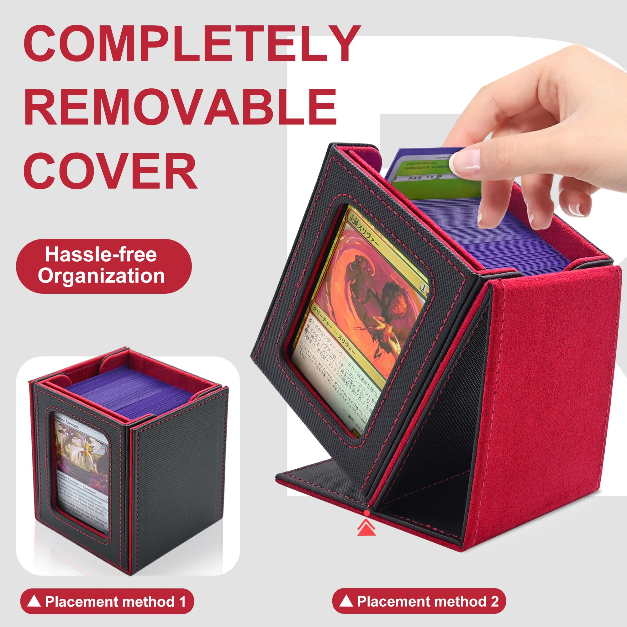 Deck Box for MTG TCG Sports Cards 5 in 1 Trading Card Storage Box Fits 960+ Cards 4 Deck Cases with Covers and Divided Dice Tray