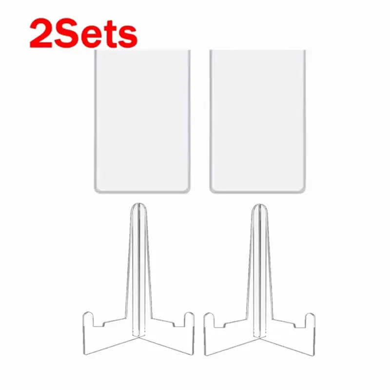 TCG Card Display Stand Kit - Hard Plastic Sleeves & Easel Stands for Pokemon, MTG & Sports Cards