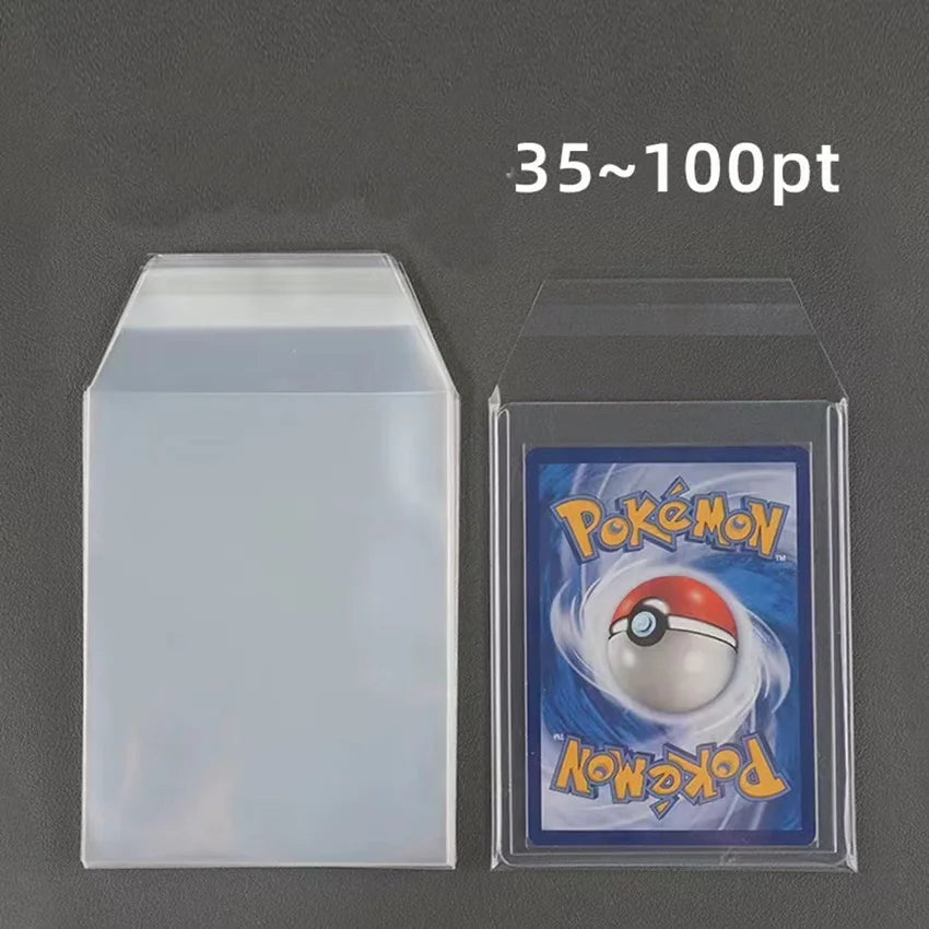100-Pack Clear Card Sleeves 35PT-100PT - Hard Plastic Toploader Protectors for Pokemon TCG, MTG & Sports Cards