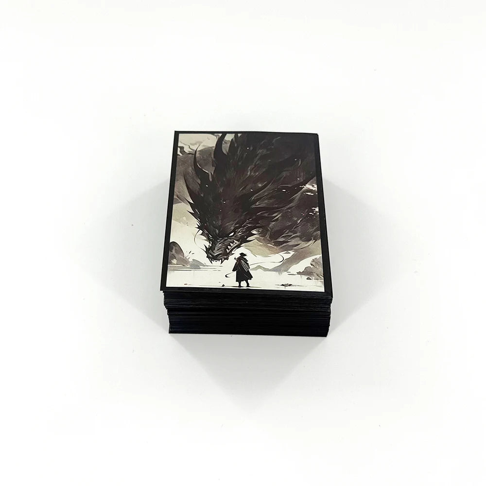 100-Pack TCG Card Sleeves - Dragon Art Design for Pokemon, MTG & Yu-Gi-Oh!