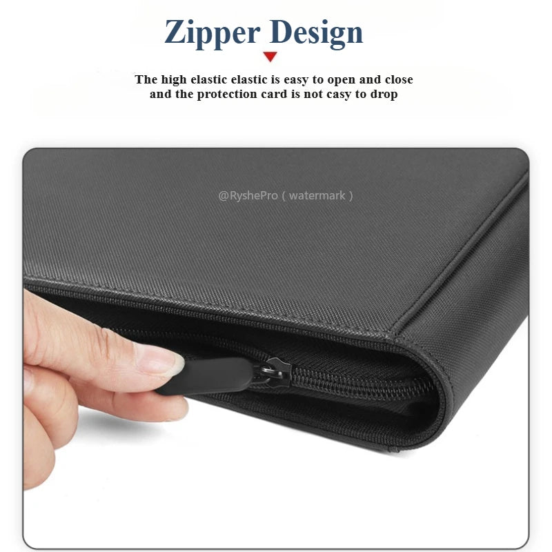 9-Pocket Toploader Binder - Holds 252+ Rigid Card Holders for Pokemon, MTG & TCG Cards