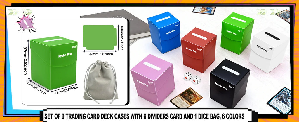 TCG Deck Box 100+ Cards - Commander Deck Holder with Divider for Pokemon, MTG, Yu-Gi-Oh & One Piece