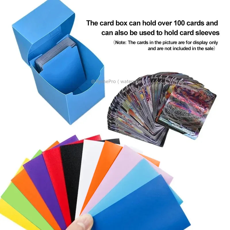 TCG Deck Box + 100-Pack Card Sleeves Combo - Matte 66x91mm Protectors for Pokemon, MTG & One Piece