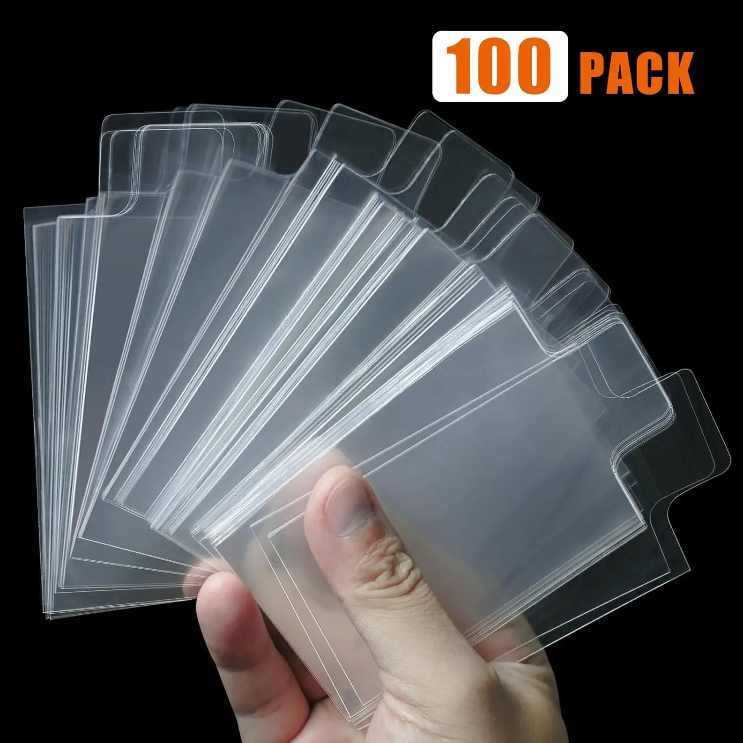 100-Pack Clear Card Sleeves 35PT-100PT - Hard Plastic Toploader Protectors for Pokemon TCG, MTG & Sports Cards