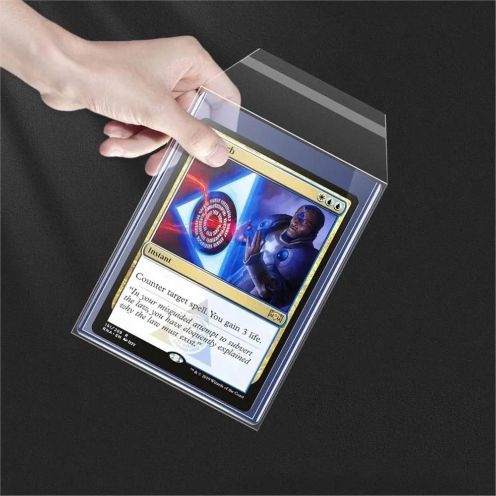 100-Pack Clear Card Sleeves 35PT-100PT - Hard Plastic Toploader Protectors for Pokemon TCG, MTG & Sports Cards