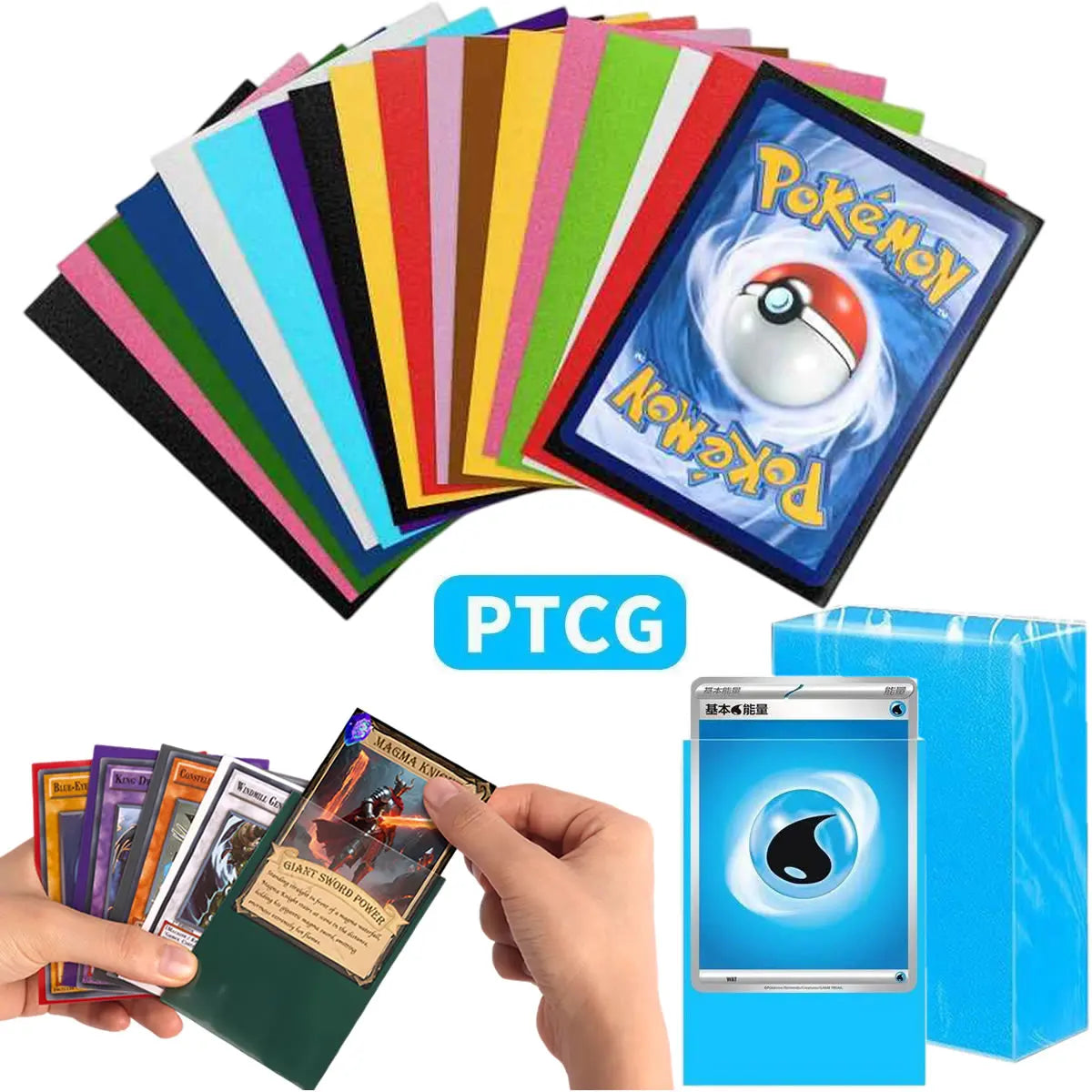 50-Pack Colorful TCG Card Sleeves 66x91mm - Tarot & Standard Card Protectors for Pokemon, MTG & Sports