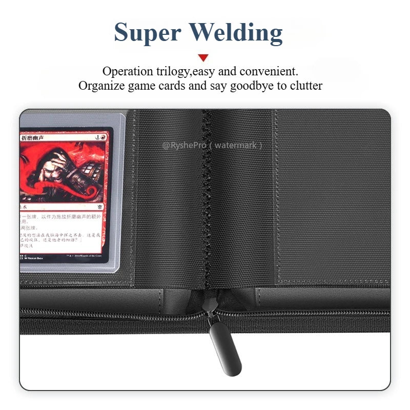 9-Pocket Toploader Binder - Holds 252+ Rigid Card Holders for Pokemon, MTG & TCG Cards