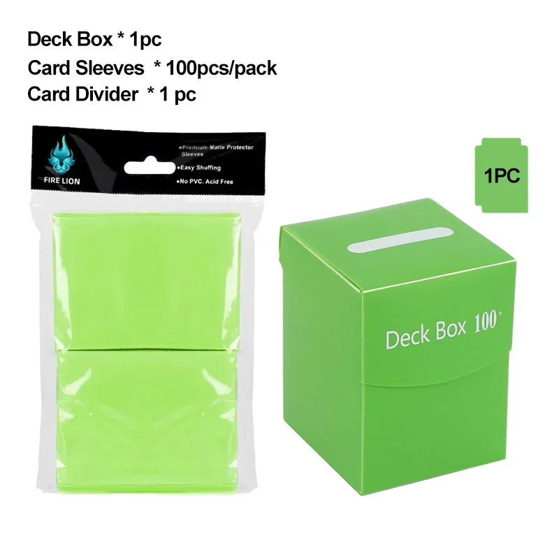 TCG Deck Box + 100-Pack Card Sleeves Combo - Matte 66x91mm Protectors for Pokemon, MTG & One Piece