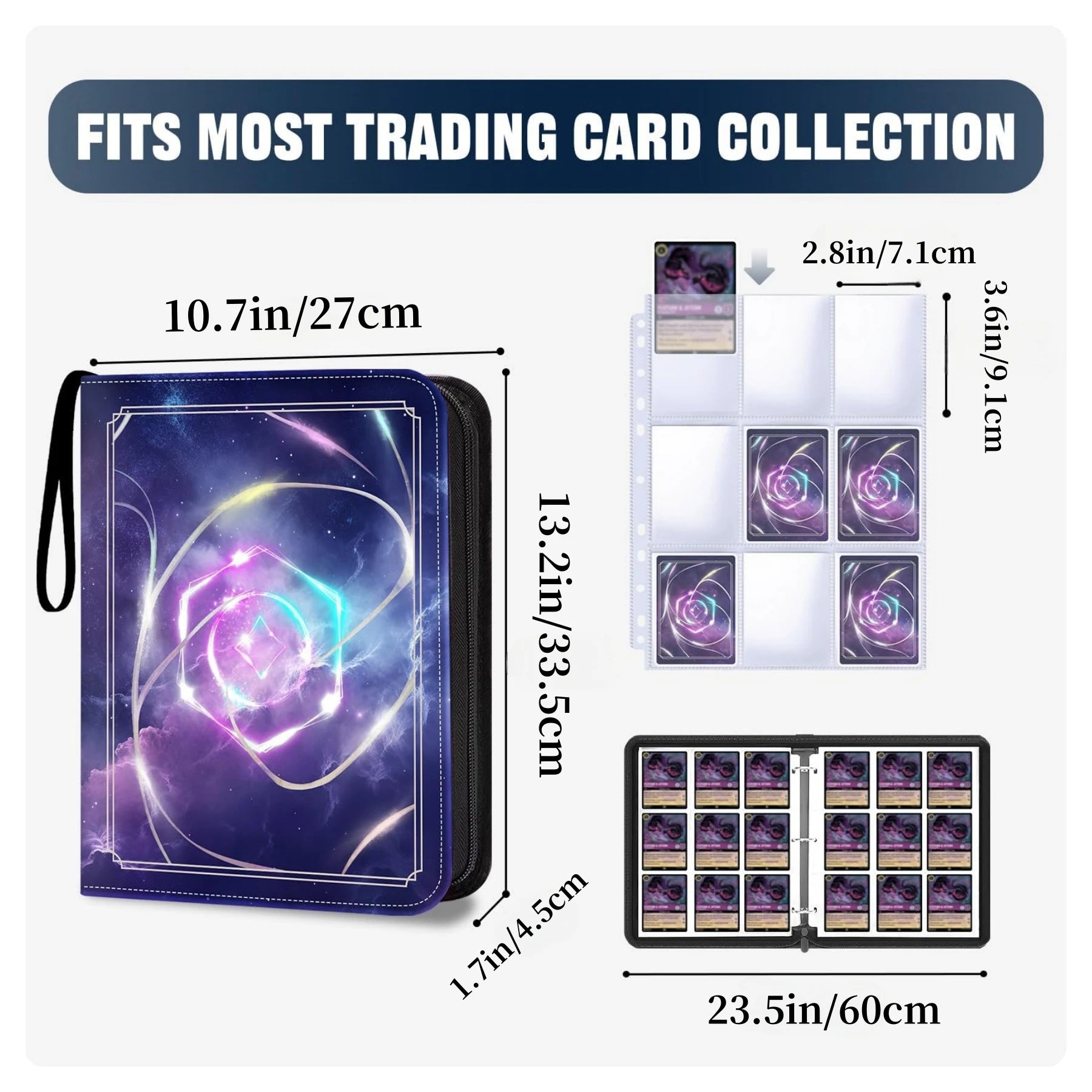 Premium 9-Pocket TCG Card Binder 900 Cards - Trading Card Album for Pokemon, MTG, One Piece and Sports Cards