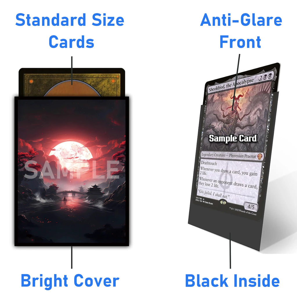 100-Pack TCG Card Sleeves - Dragon Art Design for Pokemon, MTG & Yu-Gi-Oh!