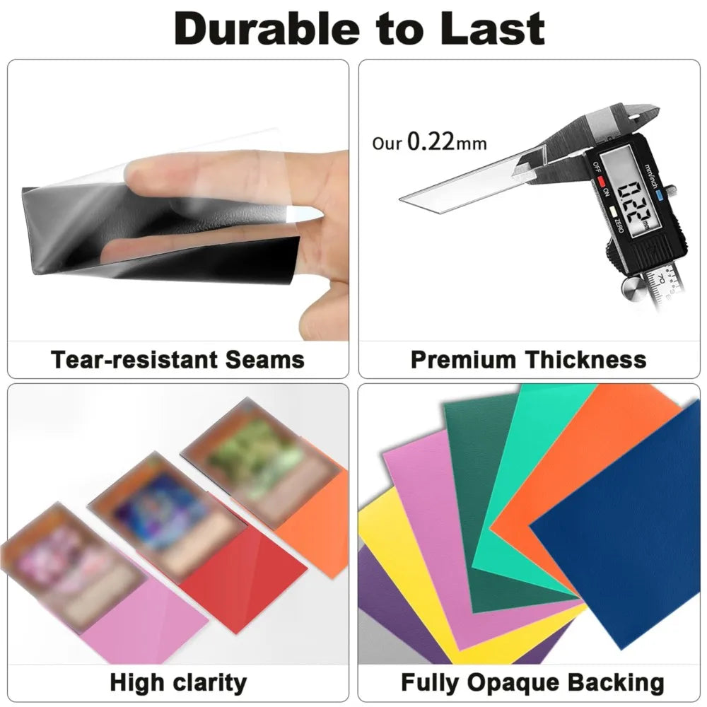 50-Pack Colorful TCG Card Sleeves 66x91mm - Tarot & Standard Card Protectors for Pokemon, MTG & Sports