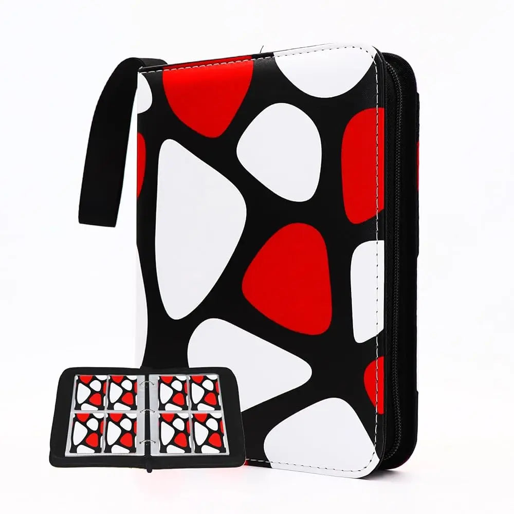 Cartoon TCG Zipper Card Binder - 4-Pocket Expandable Album for Pokemon, MTG, One Piece & ID Badges