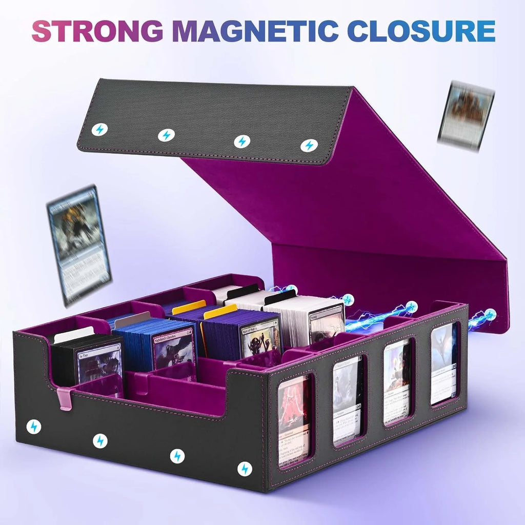 Large TCG Card Storage Box 2400+ - Display Window Deck Box for Pokemon, Magic: The Gathering & Sports Cards