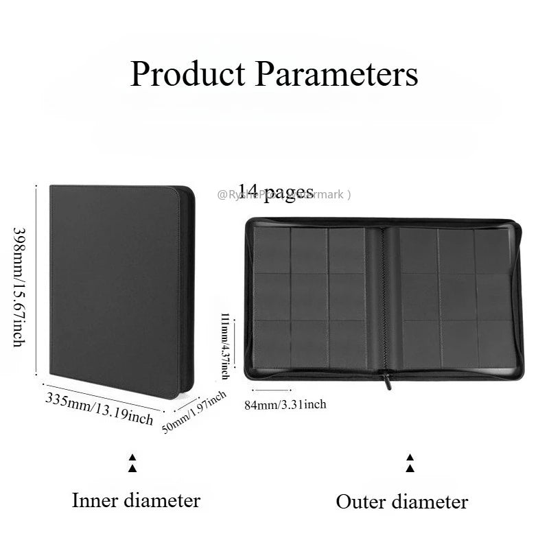 9-Pocket Toploader Binder - Holds 252+ Rigid Card Holders for Pokemon, MTG & TCG Cards