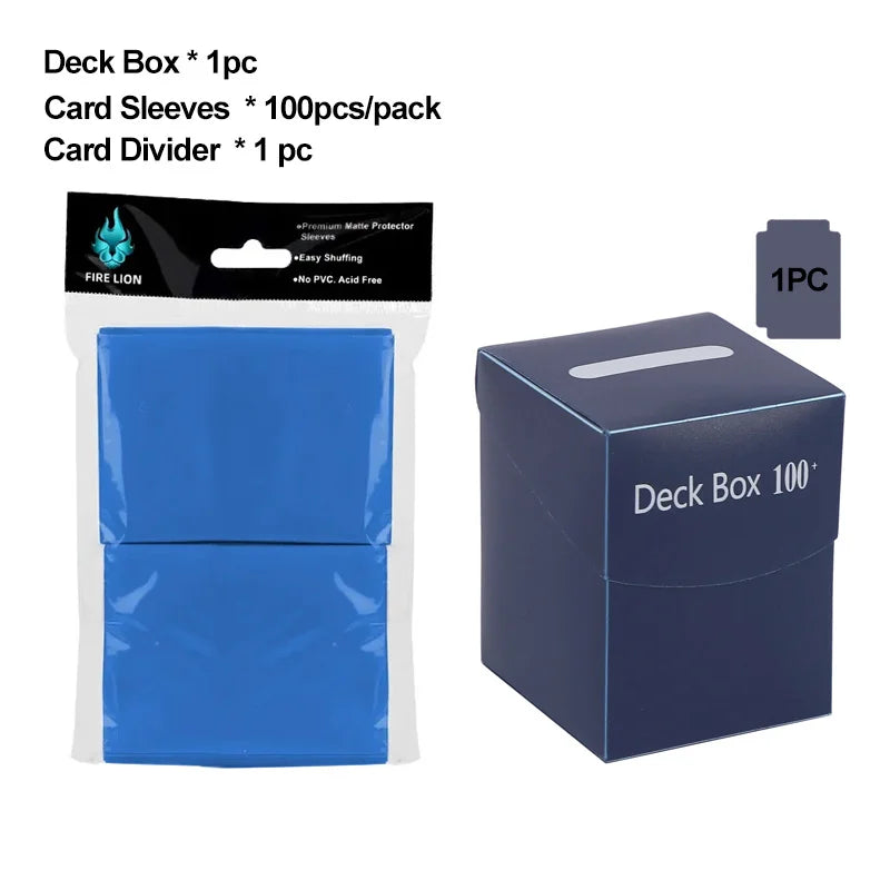 TCG Deck Box + 100-Pack Card Sleeves Combo - Matte 66x91mm Protectors for Pokemon, MTG & One Piece
