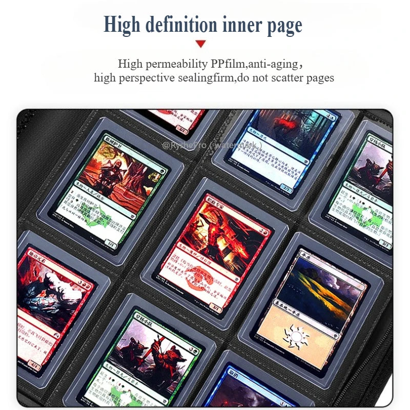 9-Pocket Toploader Binder - Holds 252+ Rigid Card Holders for Pokemon, MTG & TCG Cards