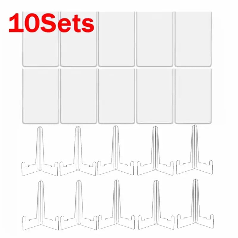 TCG Card Display Stand Kit - Hard Plastic Sleeves & Easel Stands for Pokemon, MTG & Sports Cards