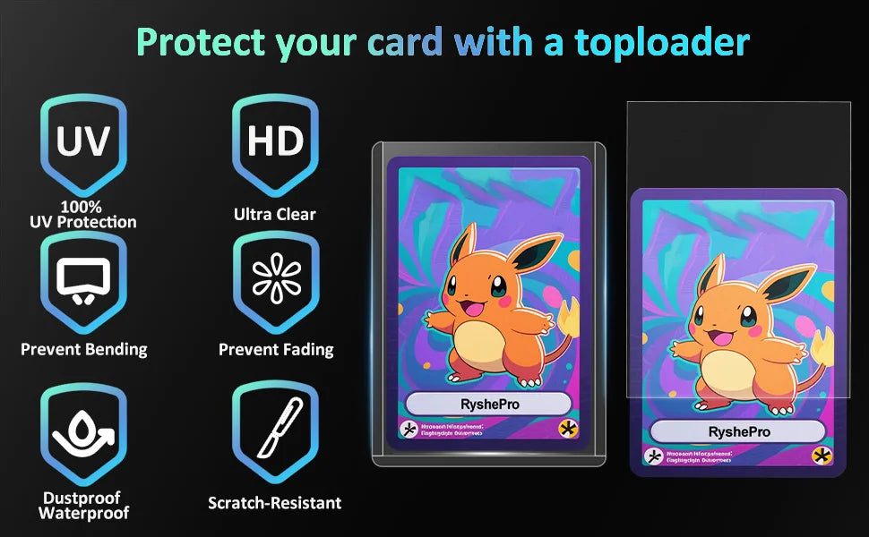 9-Pocket Toploader Binder - Holds 252+ Rigid Card Holders for Pokemon, MTG & TCG Cards