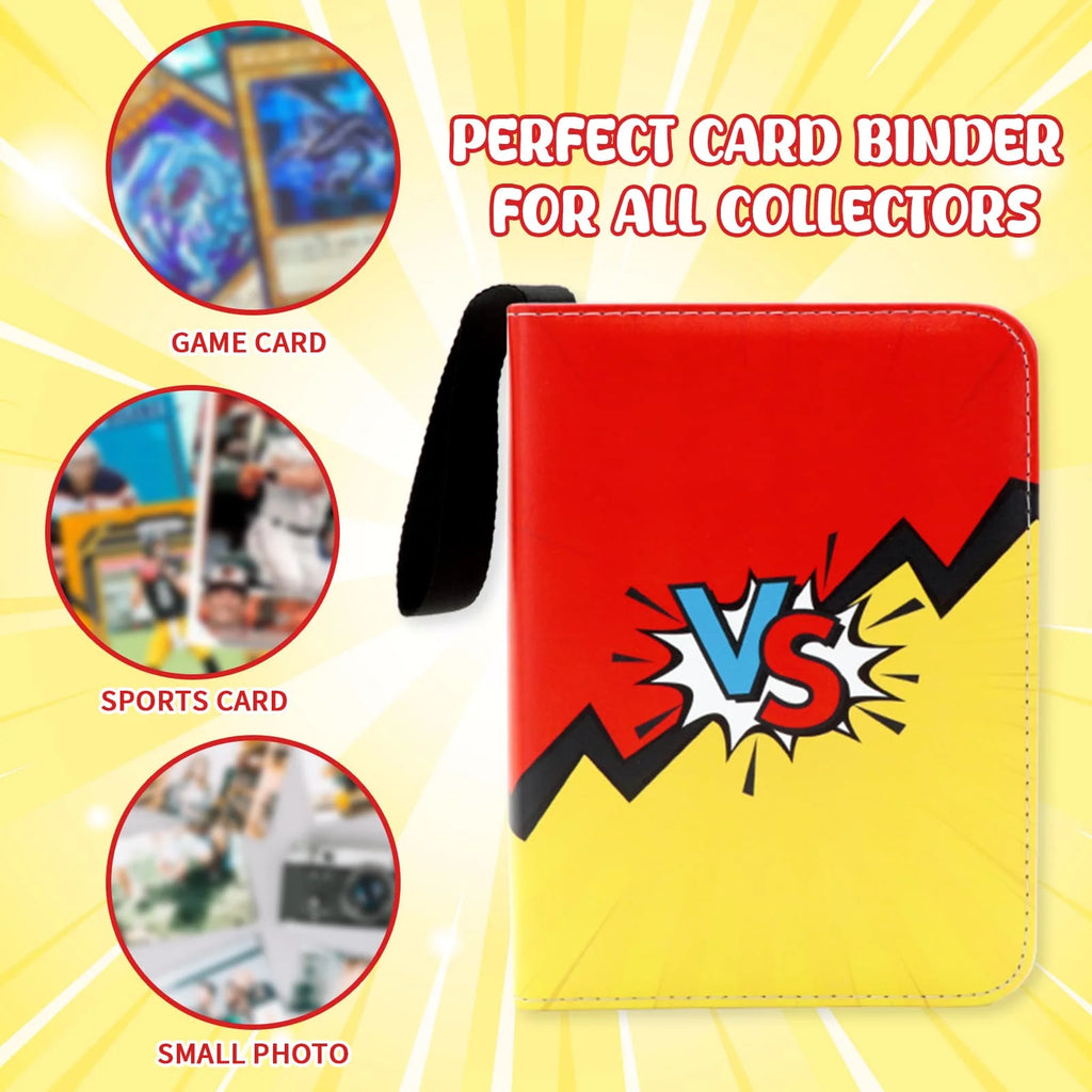 Cartoon TCG Zipper Card Binder - 4-Pocket Expandable Album for Pokemon, MTG, One Piece & ID Badges