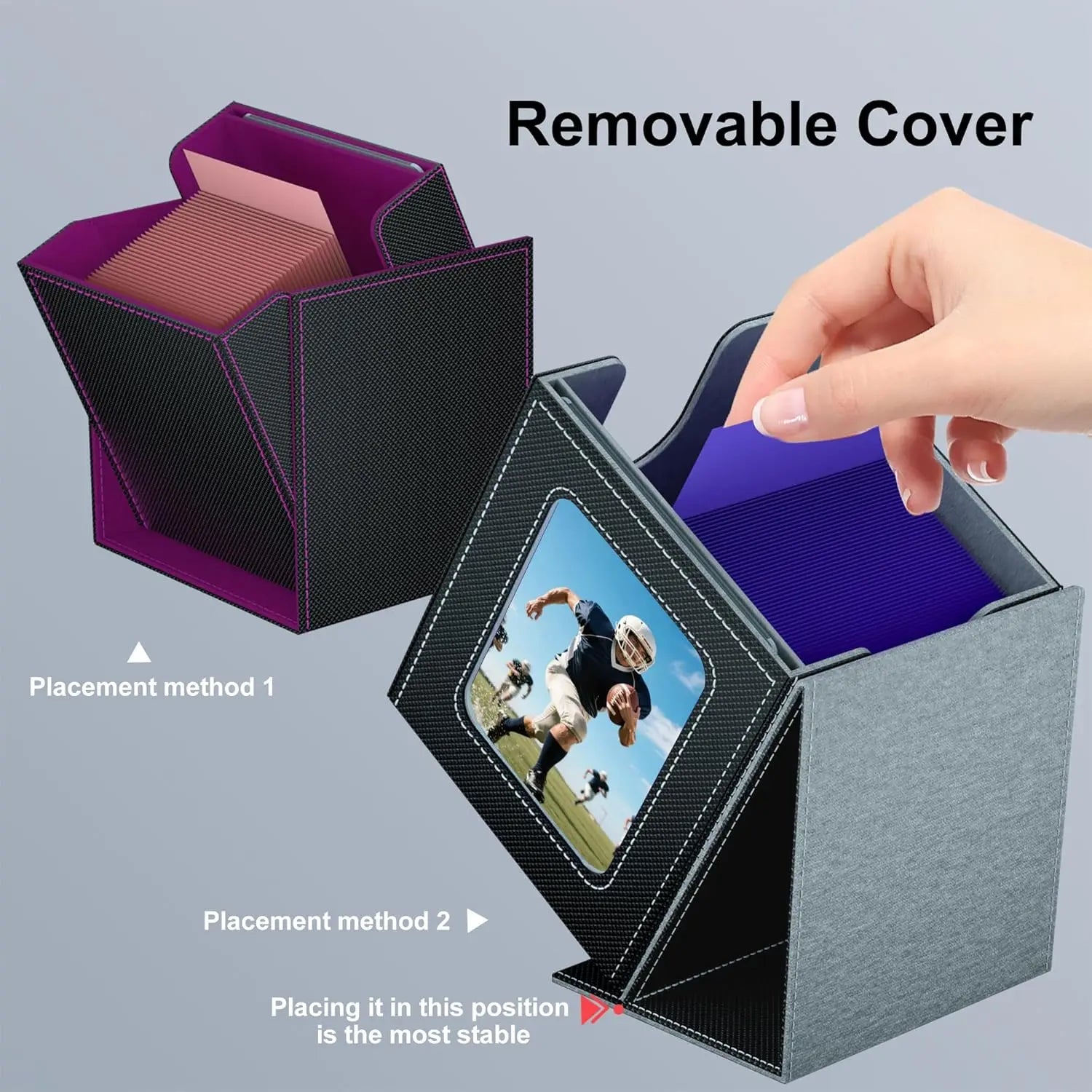 Deck Box for MTG TCG Sports Cards 5 in 1 Trading Card Storage Box Fits 960+ Cards 4 Deck Cases with Covers and Divided Dice Tray