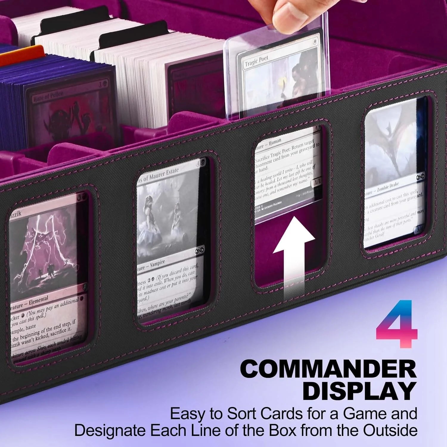 Large TCG Card Storage Box 2400+ - Display Window Deck Box for Pokemon, Magic: The Gathering & Sports Cards