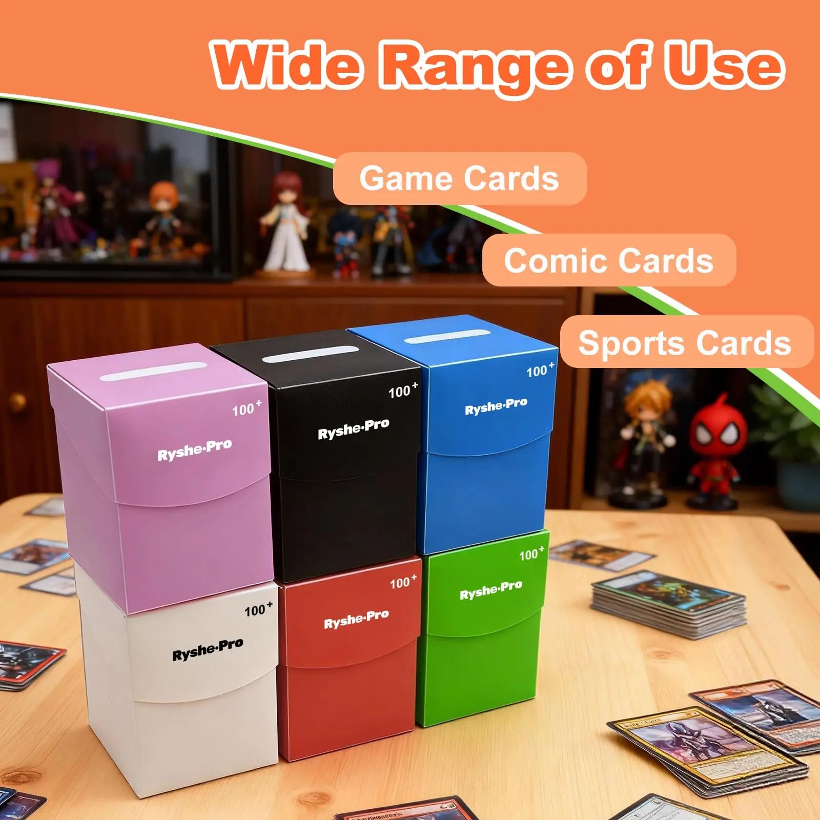 TCG Deck Box 100+ Cards - Commander Deck Holder with Divider for Pokemon, MTG, Yu-Gi-Oh & One Piece