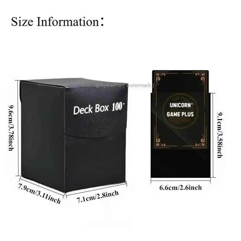 TCG Deck Box + 100-Pack Card Sleeves Combo - Matte 66x91mm Protectors for Pokemon, MTG & One Piece
